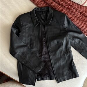Style & Co. Classic Black Leather Jacket